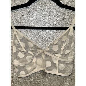 Love Stories Dawn Romantic Coquette Bralette Ivory Polka Dots Unpadded Bralette
